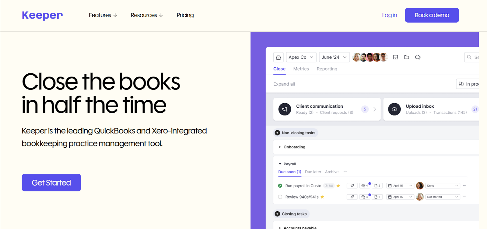 keeper website homepage