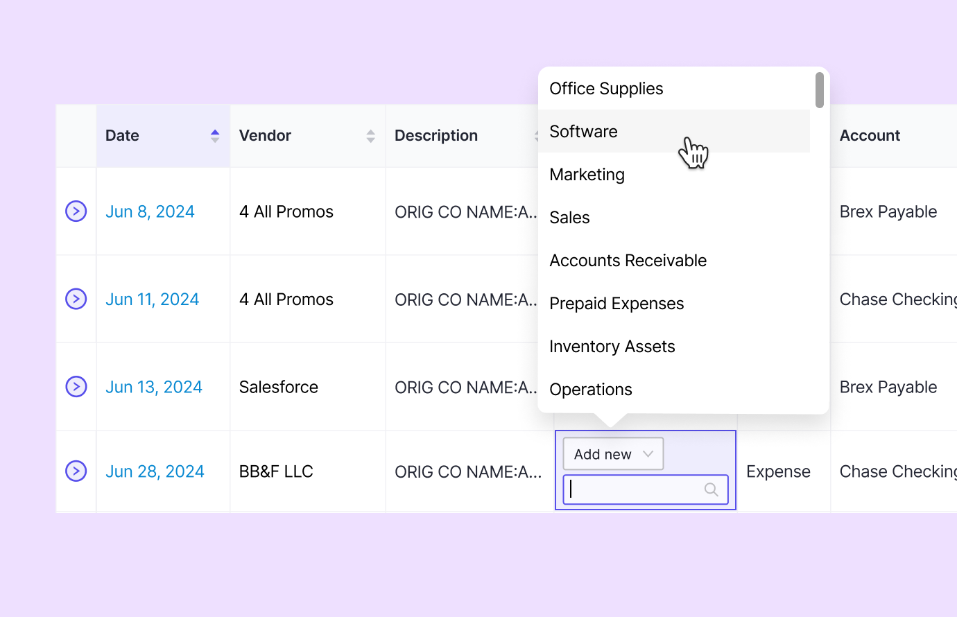 uncategorized transaction filter