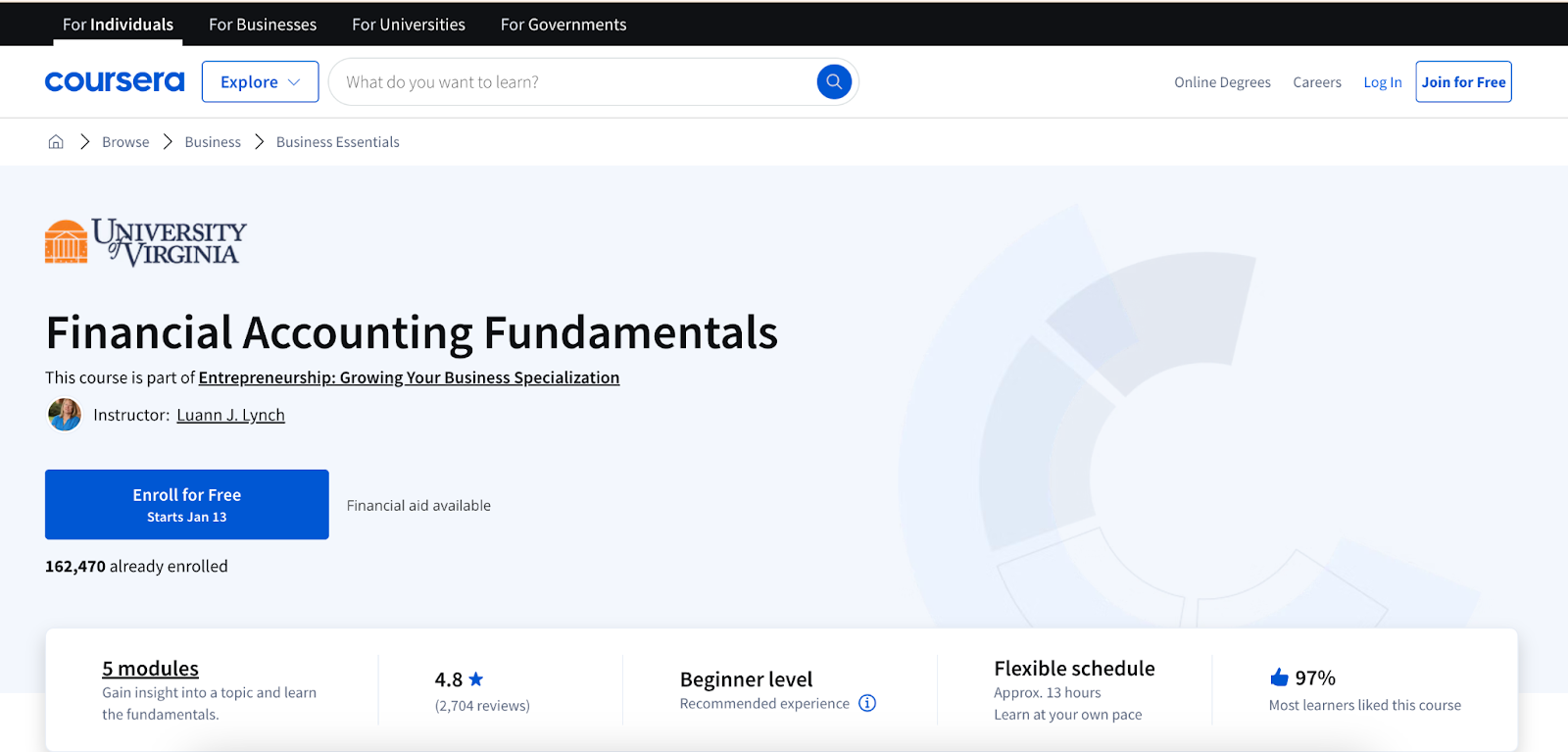University of Virginia - Financial Accounting Fundamentals